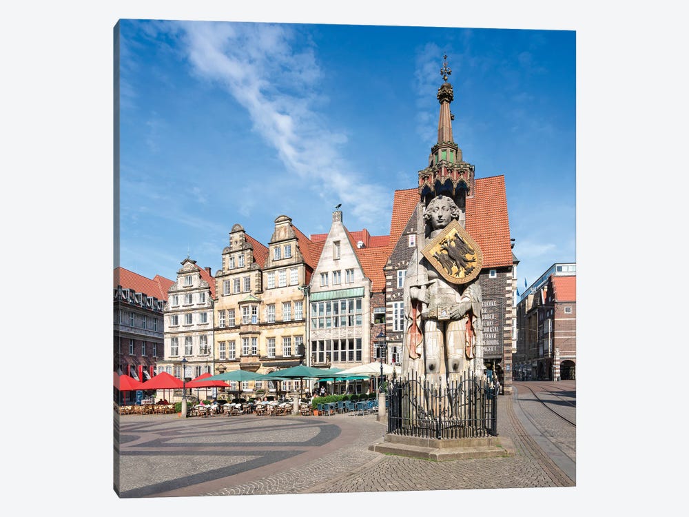 Bremen Roland Statue At The Historic Market Square Of Bremen, Germany by Jan Becke 1-piece Canvas Art