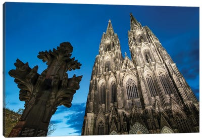 Kreuzblume In Front Of The Cologne Cathedral, North Rhine-Westphalia, Germany Canvas Art Print
