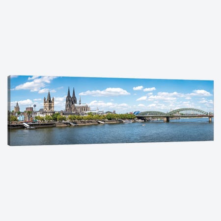 Cologne Skyline Along The Rhine River With Hohenzollern Bridge, North Rhine-Westphalia, Germany Canvas Print #JNB1219} by Jan Becke Canvas Art Print