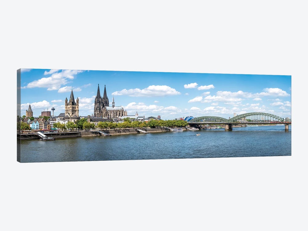 Cologne Skyline Along The Rhine River With Hohenzollern Bridge, North Rhine-Westphalia, Germany by Jan Becke 1-piece Canvas Print