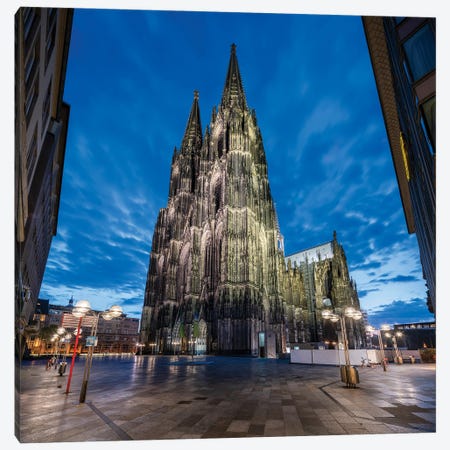 Cologne Cathedral At Night Canvas Print #JNB1220} by Jan Becke Canvas Art