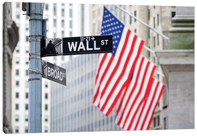 Wall Street Canvas Art Print - American Flag Art