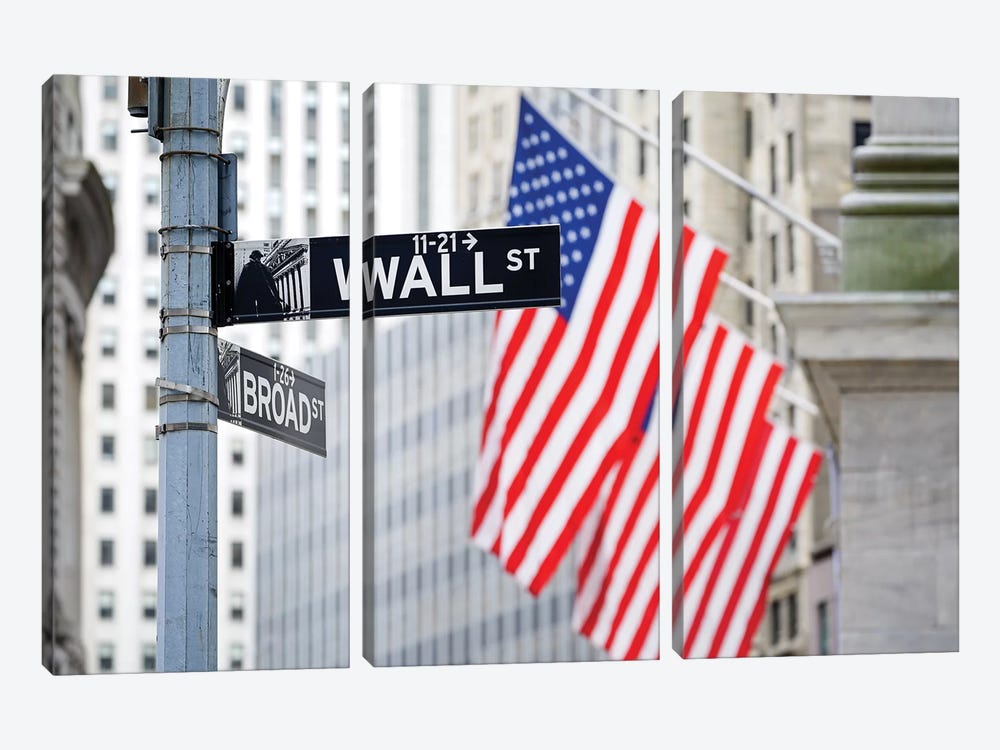 Wall Street by Jan Becke 3-piece Canvas Art