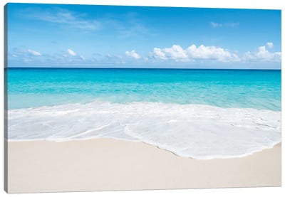 Turquoise Water At Anse Georgette Beach, Praslin, Seychelles Canvas Art Print - 3-Piece Photography