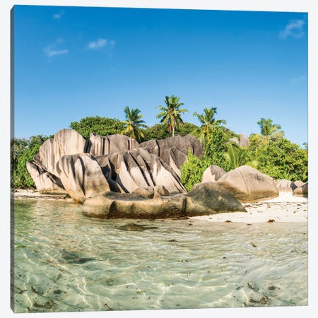 Tropical Island Of La Digue In The Seychelles Canvas Print #JNB1259} by Jan Becke Art Print