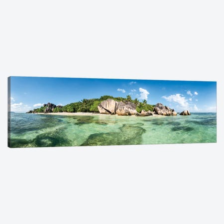 Panoramic View Of La Digue Island, Seychelles Canvas Print #JNB1284} by Jan Becke Art Print