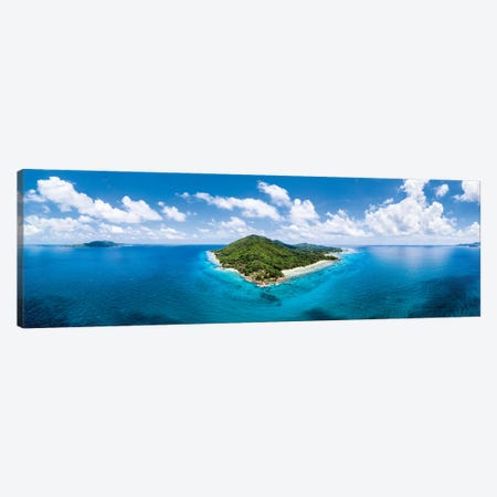 Aerial Panorama Of La Digue, Seychelles Canvas Print #JNB1285} by Jan Becke Canvas Print