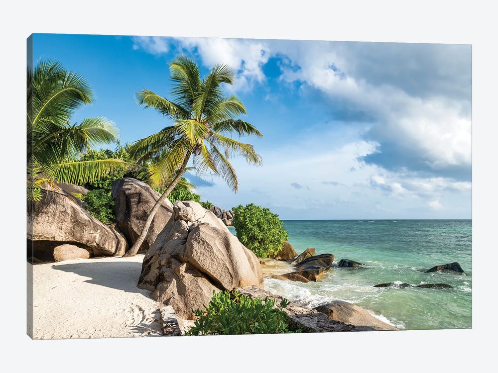Beautiful Anse Source D'Argent Beach On La Digue, Seychelles by Jan Becke 1-piece Canvas Art Print