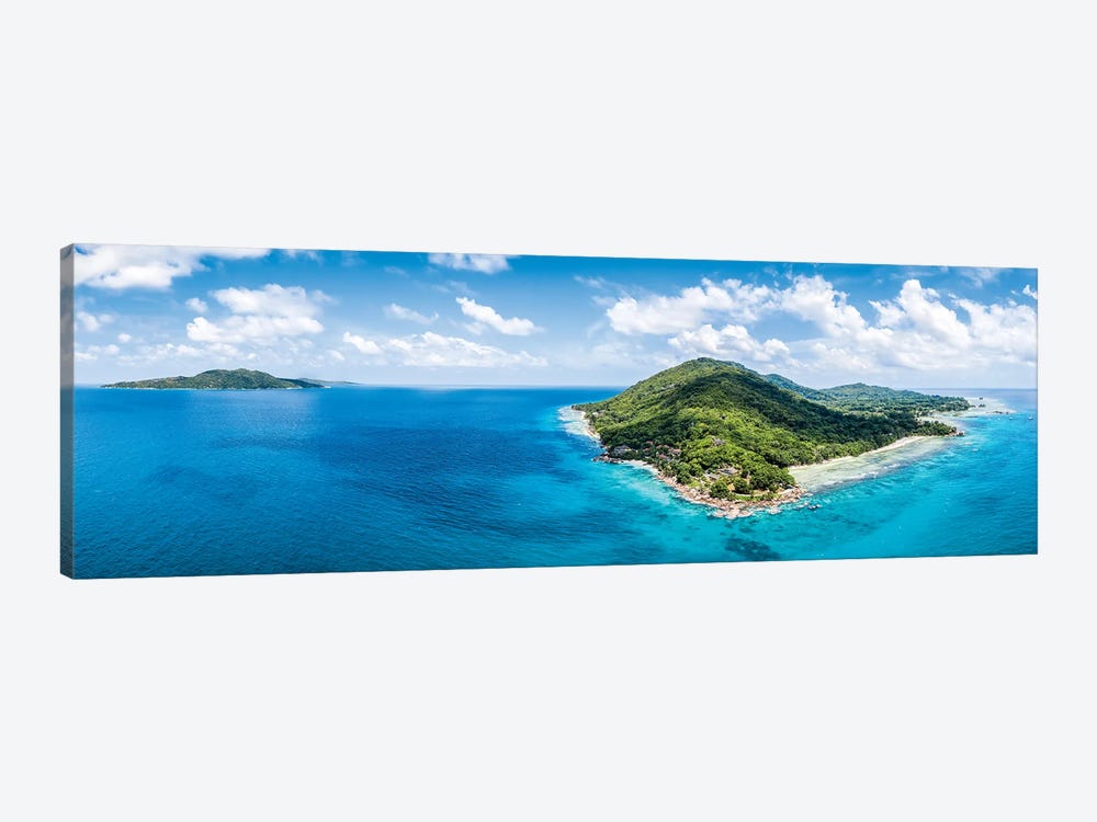 Panoramic Aerial View Of The Island La Digue, Seychelles by Jan Becke 1-piece Canvas Artwork