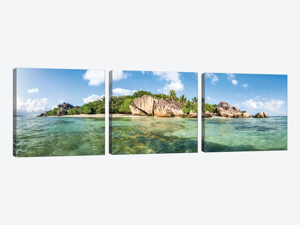 La Digue Island In The Seychelles by Jan Becke 3-piece Canvas Artwork