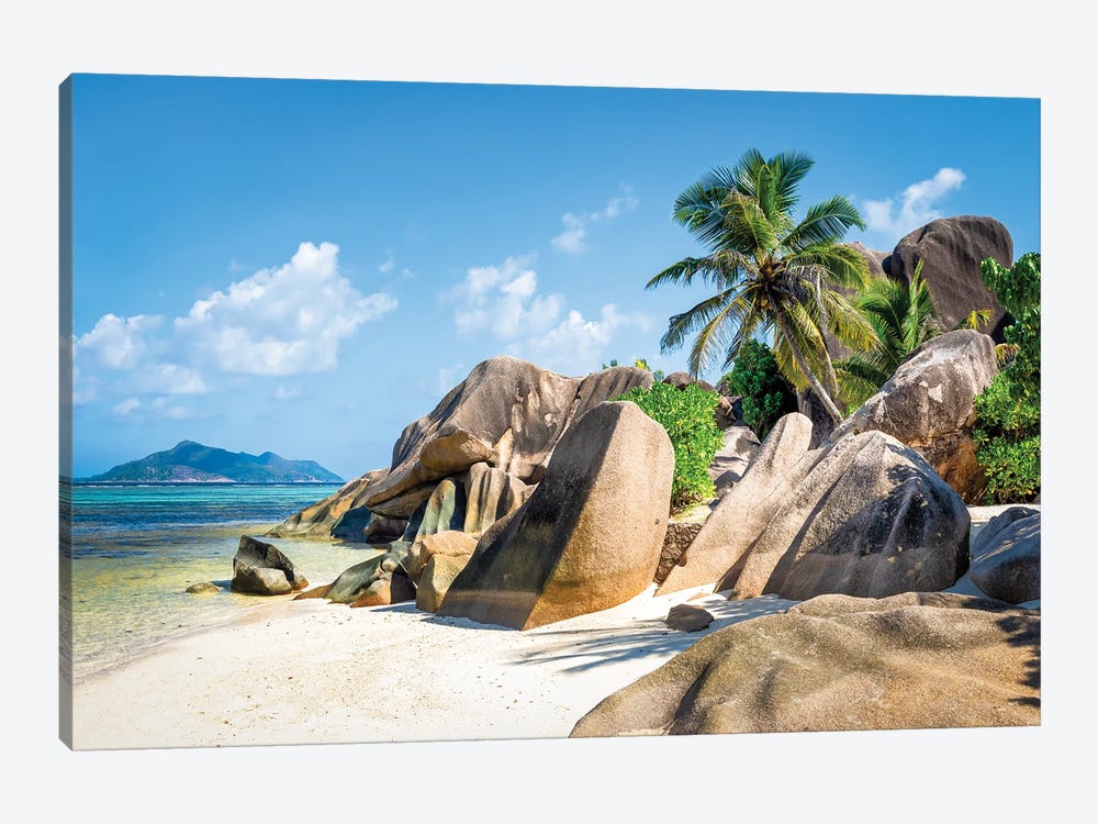 Beach Anse Source D'Argent, La Digue, Seychelles by Jan Becke 1-piece Canvas Art Print