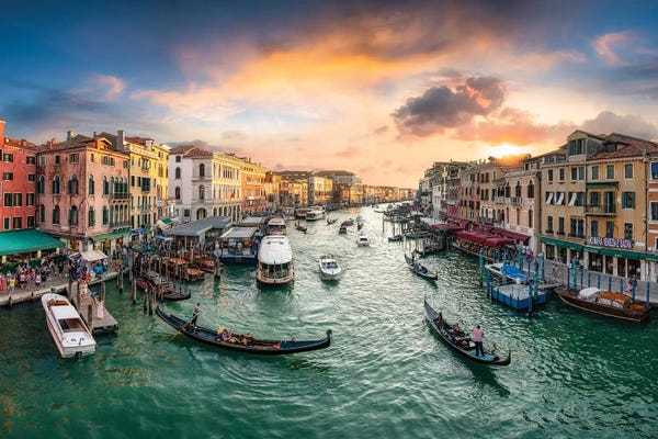 Large Scenic & Landscape Art - Canvas Prints: The Grand Canal in Venice, Italy by Jan Becke