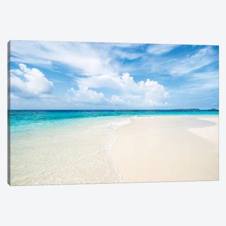 Beautiful Beach With White Sand And Turquoise Water Canvas Print #JNB130} by Jan Becke Canvas Print