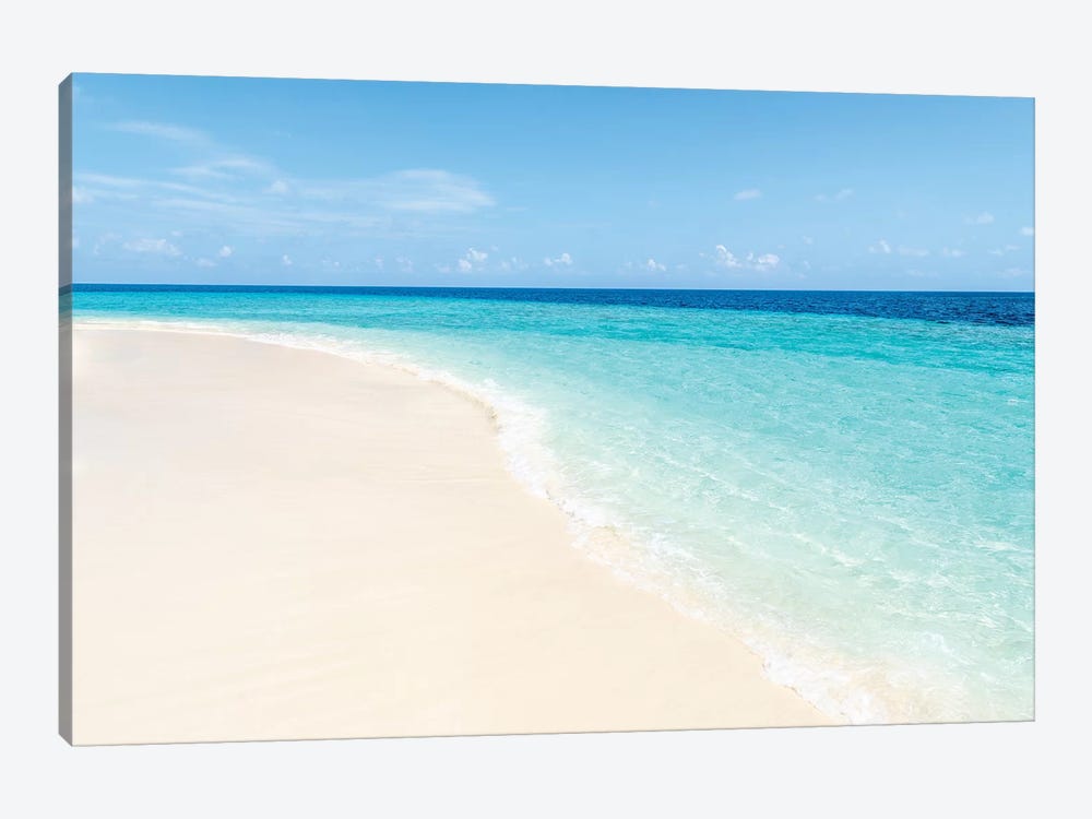 Turquoise Water And White Sand On The Maldives by Jan Becke 1-piece Canvas Wall Art