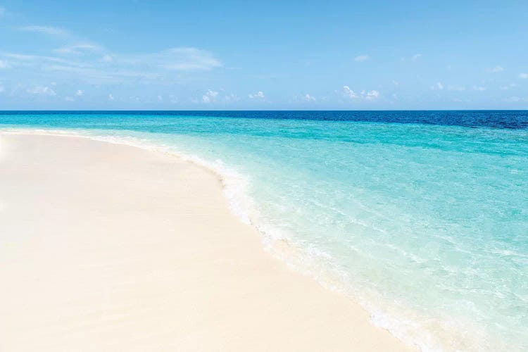 Turquoise Water And White Sand On The Maldives