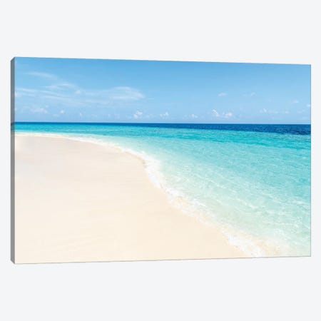 Turquoise Water And White Sand On The Maldives Canvas Print #JNB131} by Jan Becke Art Print
