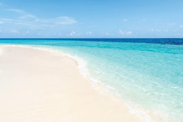 Turquoise Water And White Sand On The Maldives