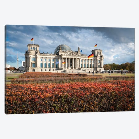 Reichstag Building (Reichstagsgebäude) In Autumn, Berlin, Germany Canvas Print #JNB1324} by Jan Becke Canvas Wall Art