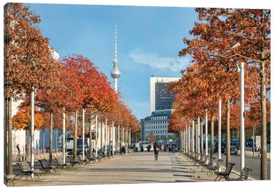Berlin Government District (Berlin Regierungsviertel) And Paul-Löbe-Allee In Autumn Canvas Art Print - Berlin Art