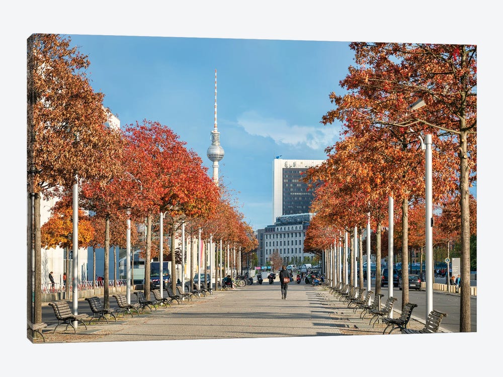 Berlin Government District (Berlin Regierungsviertel) And Paul-Löbe-Allee In Autumn by Jan Becke 1-piece Canvas Print