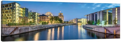 Panoramic View Of The Regierungsviertel (Government District) Berlin Canvas Art Print - Berlin Art