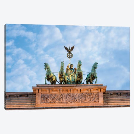 Quadriga Statue On Top Of The Brandenburg Gate (Brandenburger Tor) In Berlin, Germany Canvas Print #JNB1331} by Jan Becke Canvas Artwork