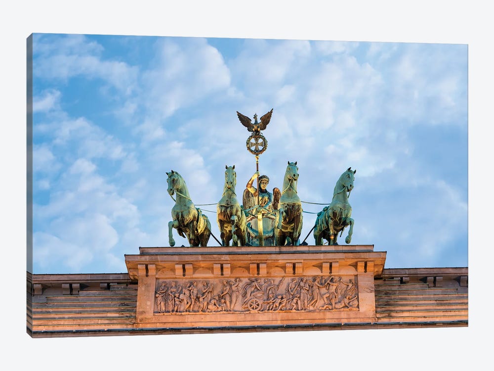 Quadriga Statue On Top Of The Brandenburg Gate (Brandenburger Tor) In Berlin, Germany by Jan Becke 1-piece Canvas Artwork