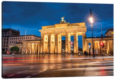 Brandenburg Gate (Brandenburger Tor) At Night, Berlin Canvas Art Print - Berlin Art