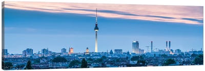 Berlin Skyline Panorama At Dusk With View Of The Berlin Television Tower (Fernsehturm Berlin) Canvas Art Print - Berlin Art