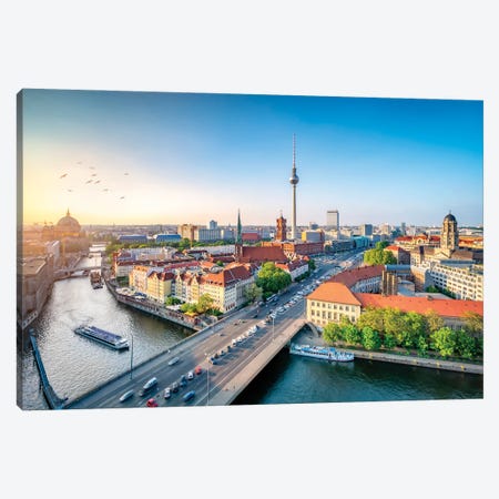 Skyline Of Berlin With View Of The Nikolaiviertel And Berlin Television Tower (Fernsehturm Berlin) Canvas Print #JNB1339} by Jan Becke Canvas Artwork