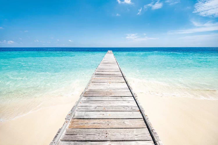 Jetty On A Beautiful Island In The Maldives