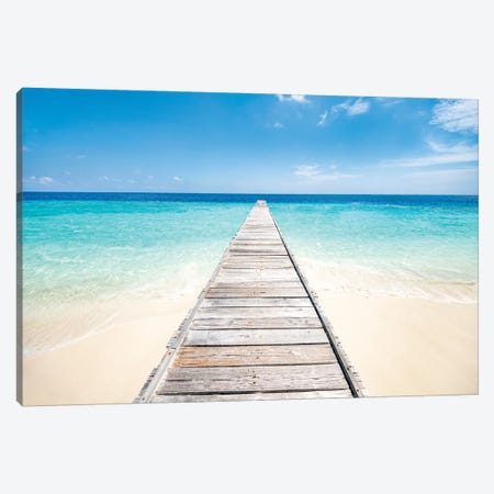 Jetty On A Beautiful Island In The Maldives Canvas Print #JNB133} by Jan Becke Canvas Art Print