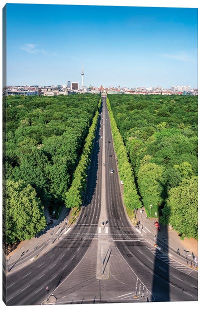 Aerial View Of The Tiergarten Berlin And Berlin Skyline In Summer Canvas Art Print - Berlin Art