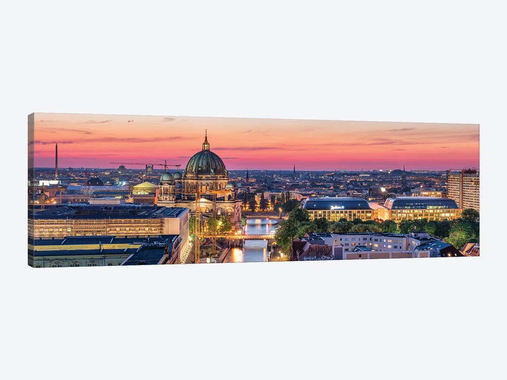 Panoramic View Of Berlin Cathedral (Berliner Dom) And Spree River At Sunset 1-piece Art Print