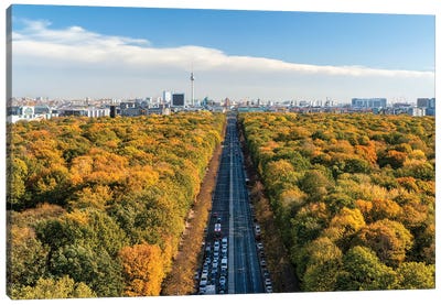 Aerial View Of The Tiergarten Berlin In Autumn Canvas Art Print - Berlin Art