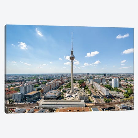 Berlin Television Tower (Fernsehturm Berlin) And Skyline Of Berlin Canvas Print #JNB1349} by Jan Becke Canvas Art Print