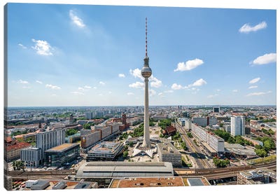 Berlin Television Tower (Fernsehturm Berlin) And Skyline Of Berlin Canvas Art Print - Berlin Art