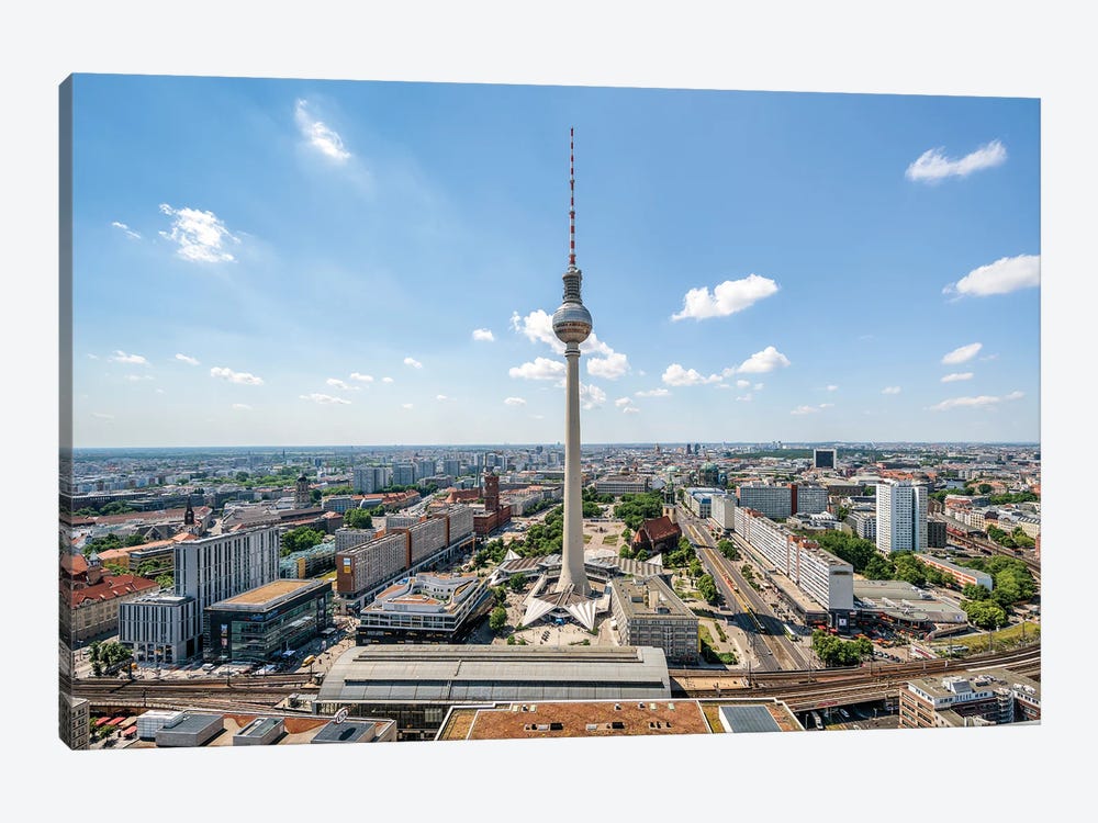 Berlin Television Tower (Fernsehturm Berlin) And Skyline Of Berlin by Jan Becke 1-piece Canvas Art Print
