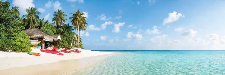 Tropical Beach Panorama On The Maldives