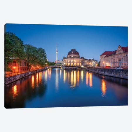Bode Museum On Museum Island At Night, Spree River, Berlin Canvas Print #JNB1355} by Jan Becke Canvas Print