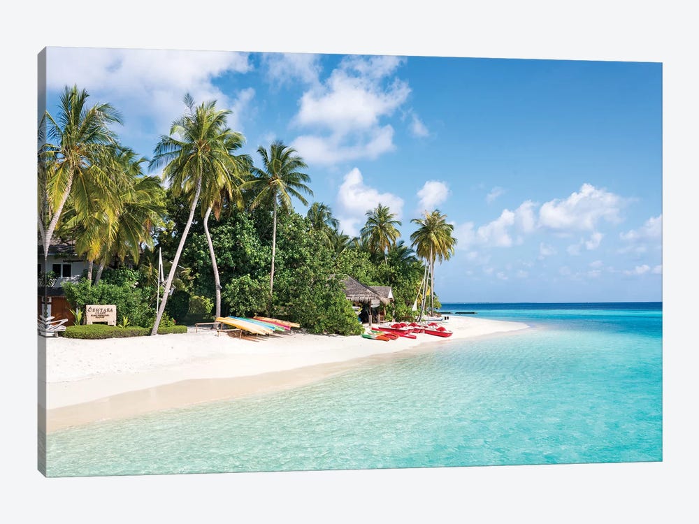 Tropical Island In The Maldives by Jan Becke 1-piece Canvas Artwork