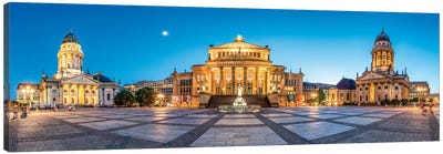 Panoramic View Of The Gendarmenmarkt With French Cathedral, New Church And Konzerthaus Berlin Canvas Art Print - Berlin Art