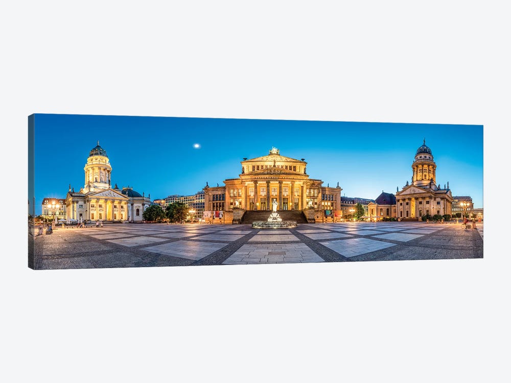 Panoramic View Of The Gendarmenmarkt With French Cathedral, New Church And Konzerthaus Berlin by Jan Becke 1-piece Canvas Art