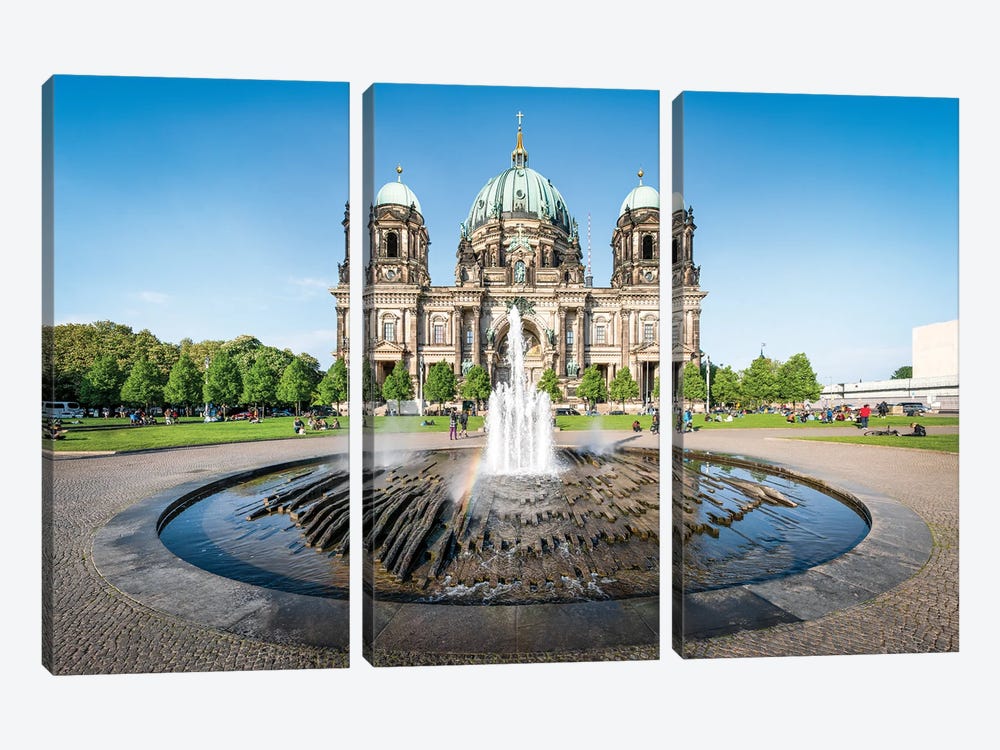 Berlin Cathedral (Berliner Dom) In Summer by Jan Becke 3-piece Canvas Wall Art