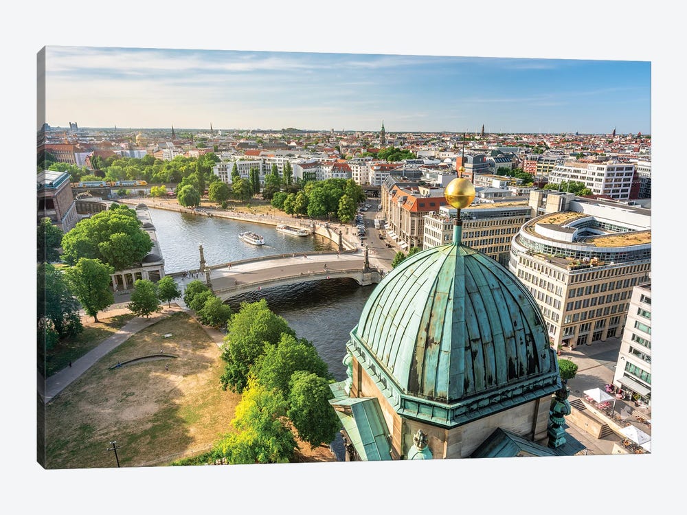 Spree River View From Top Of Berlin Cathedral (Berliner Dom) by Jan Becke 1-piece Canvas Print
