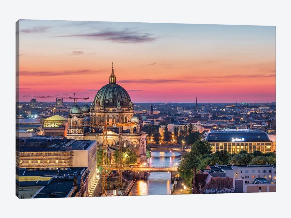 Berlin Cathedral (Berliner Dom) And Spree River At Sunset by Jan Becke 1-piece Canvas Art