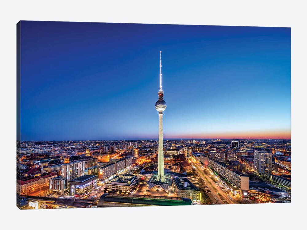 Fernsehturm Berlin (Berlin Television Tower) At Dusk by Jan Becke 1-piece Canvas Wall Art