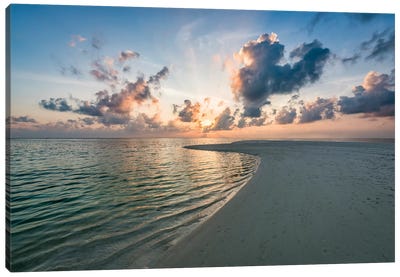 Beautiful Sunset On The Maldives Canvas Art Print - Calm Art