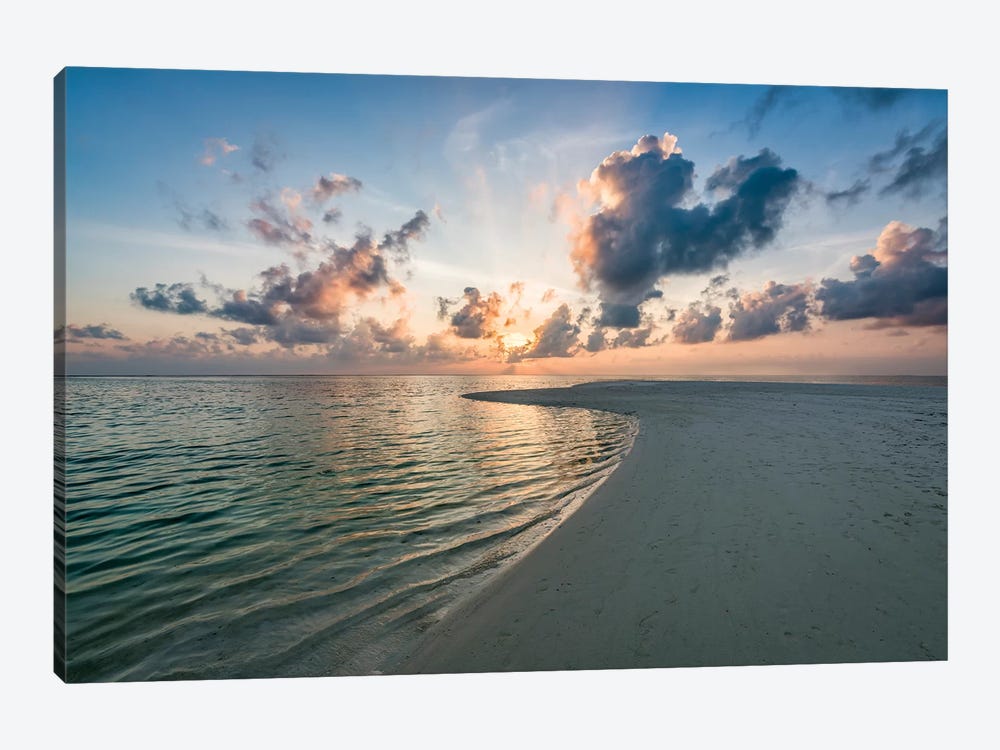 Beautiful Sunset On The Maldives by Jan Becke 1-piece Canvas Artwork