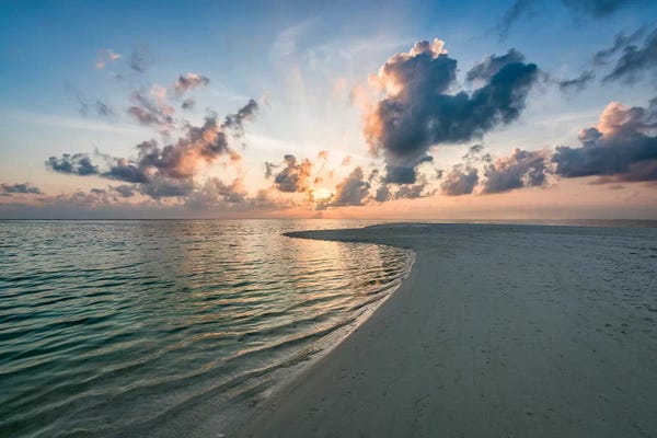 Calm: Beautiful Sunset On The Maldives by Jan Becke